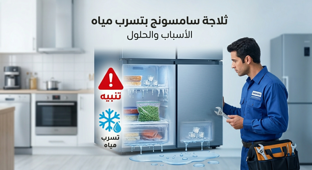 ثلاجة سامسونج بتسرب مياه وأسباب التسريب وطرق الإصلاح