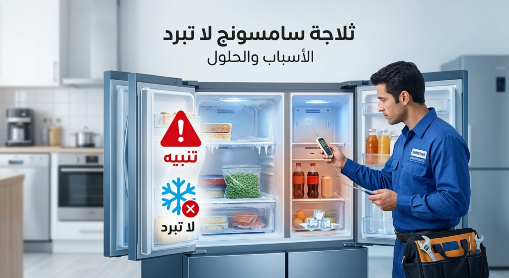 ثلاجة سامسونج لا تبرد وأسباب ضعف التبريد وطرق الإصلاح